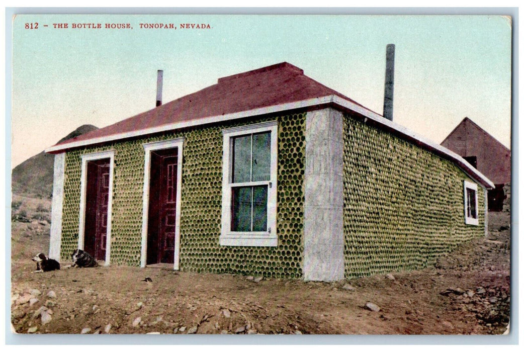 c1910 The Bottle House Tonopah Nevada NV Antique Edward Mitchell Postcard