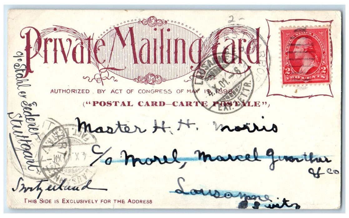 1901 Fleet of Boat General View of Bar Harbor Maine ME PMC Antique Postcard