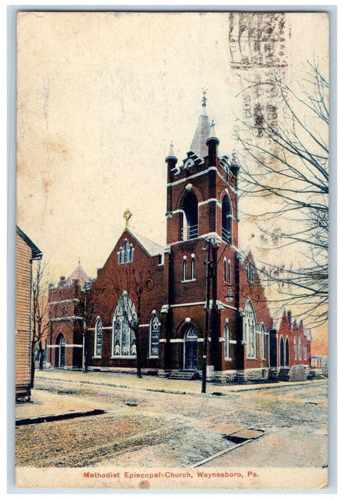 1907 Methodist Episcopal Church Waynesboro Pennsylvania PA Antique Postcard