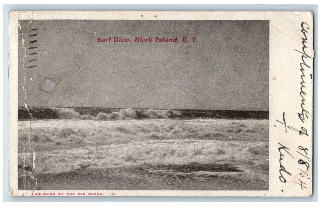 1904 Surf View Block Island Rhode Island RI PMC Waynesboro PA Postcard