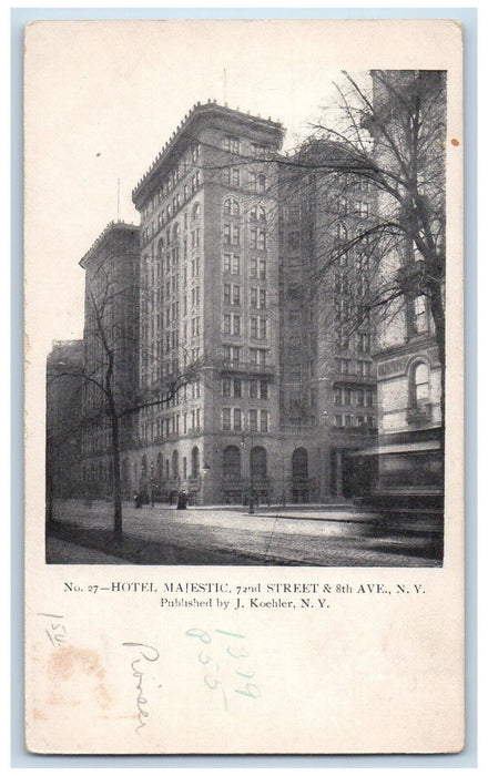 c1900's Hotel Majestic 72nd Street & 8th Avenue New York City NY PMC Postcard