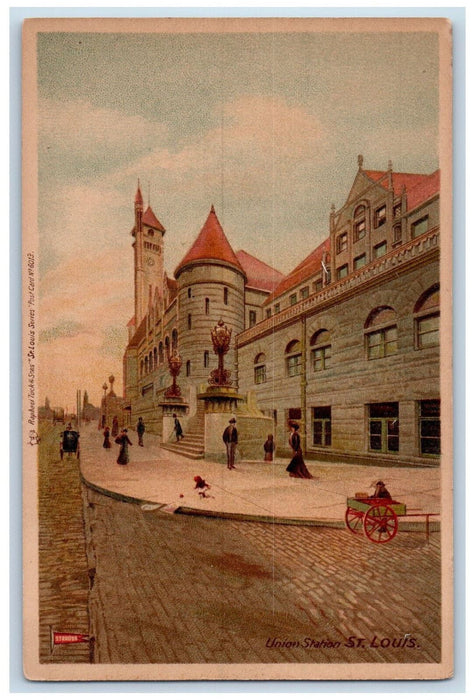 c1900's Horse Carriage Union Station St. Louis MO Tuck Art PMC Postcard