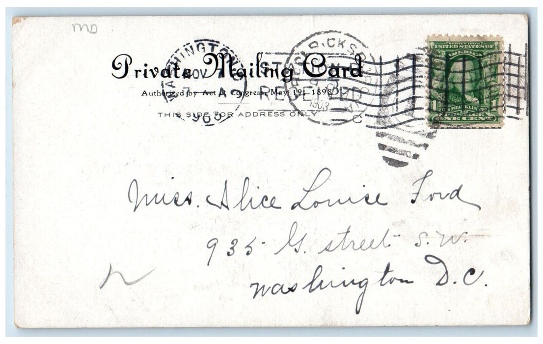 1903 Marye's Heights Stone Wall Historical Fredericksburg Maryland MD Postcard