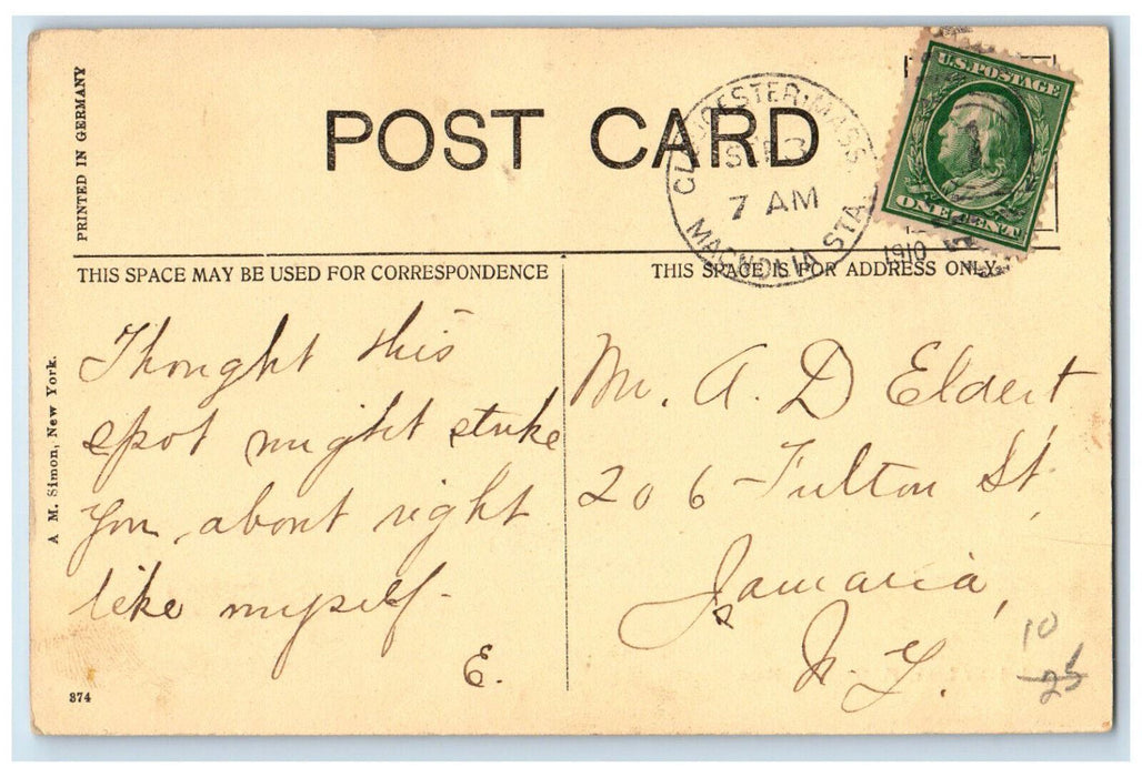 1910 View Of Lobster Lane Magnolia Massachusetts MA, Dirt Road Scene Postcard