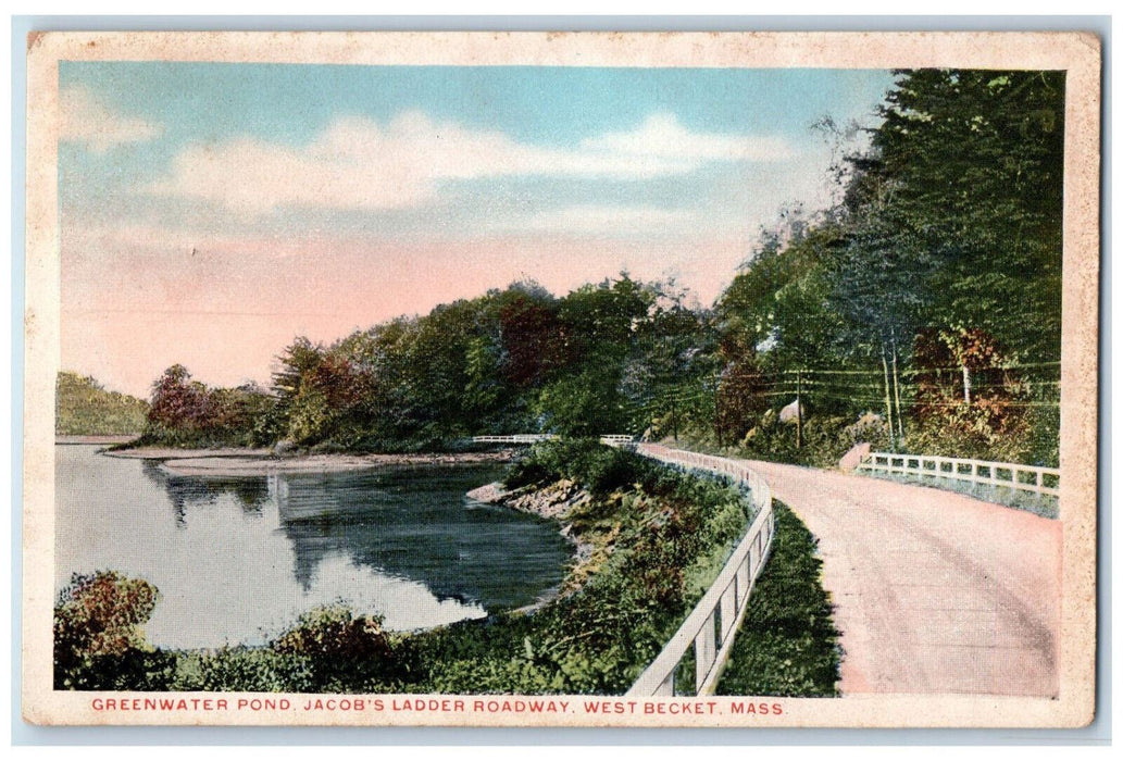 Greenwater Pond Jacob's Ladder Roadway West Becket Massachusetts MA Postcard