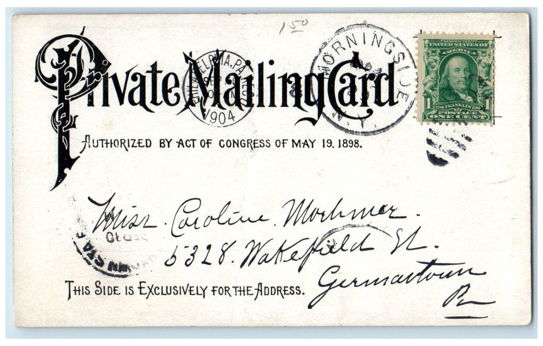 1904 Lake Placid Club Lake Placid New York NY Morningside NY PMC Postcard