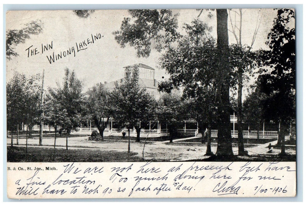 1906 The Inn Winona Lake Indiana Indiana IN Pana IL Antique PMC Postcard