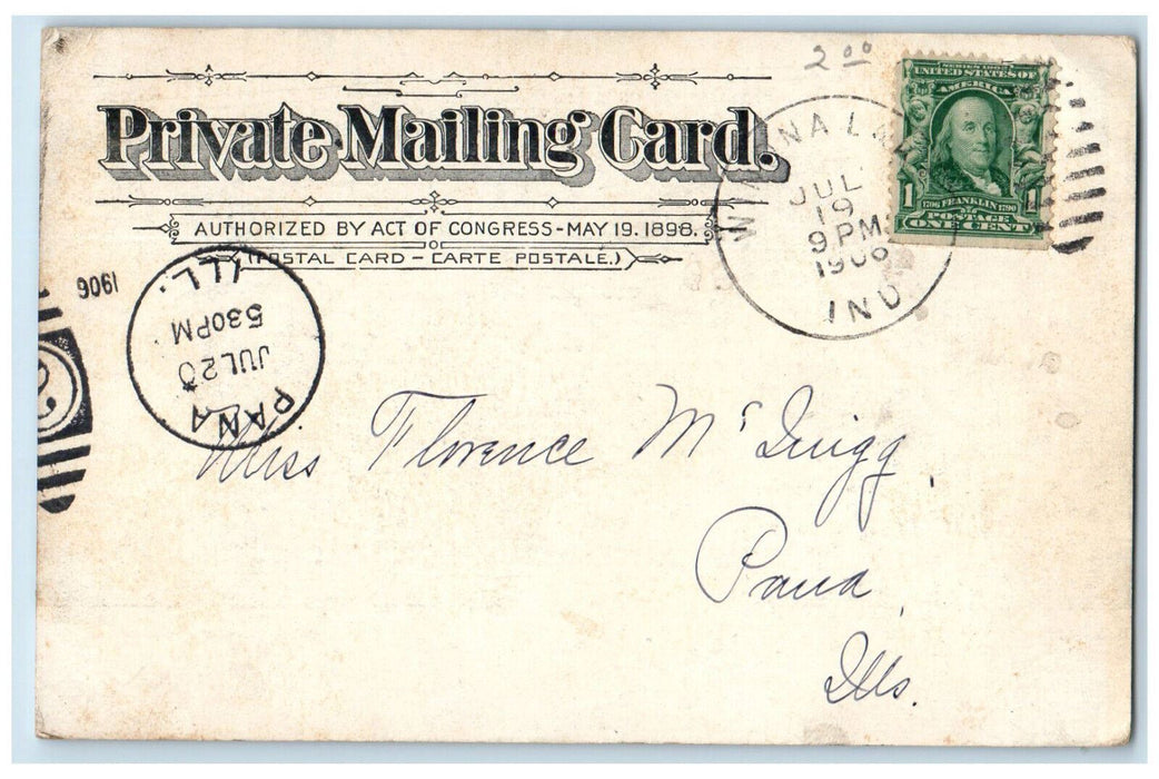 1906 The Inn Winona Lake Indiana Indiana IN Pana IL Antique PMC Postcard