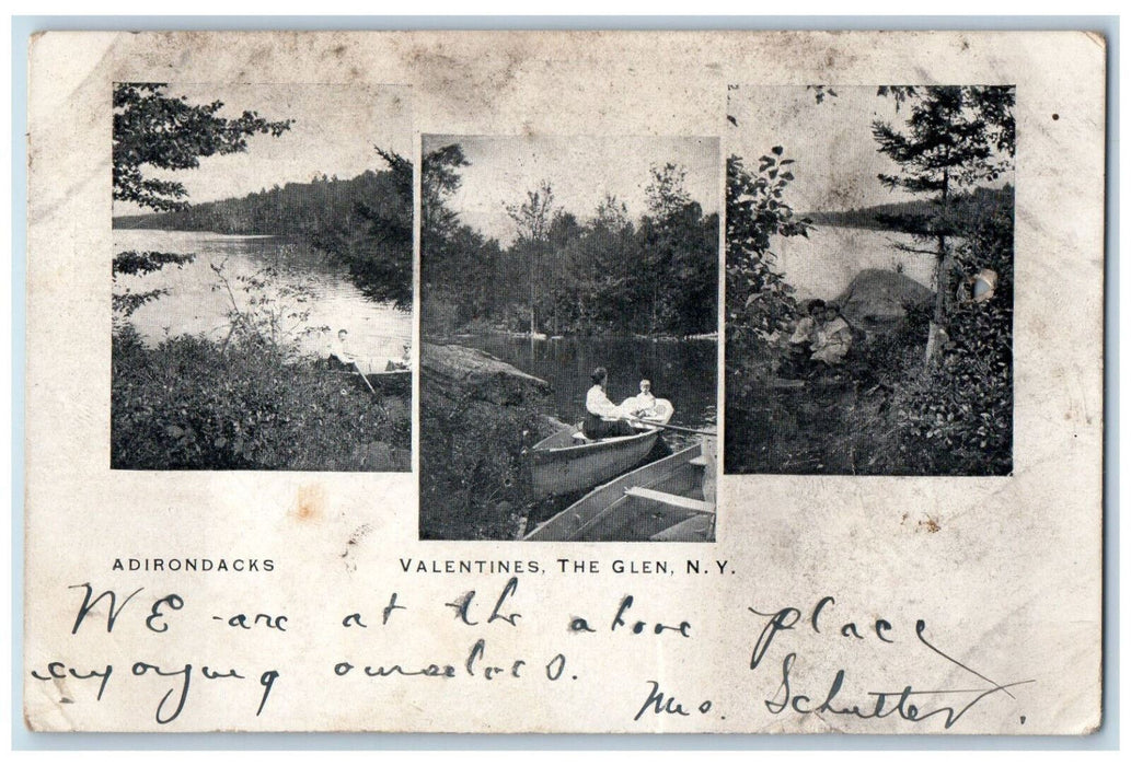 1908 Adirondacks Valentines The Glen New York NY PMC Antique Multiview Postcard