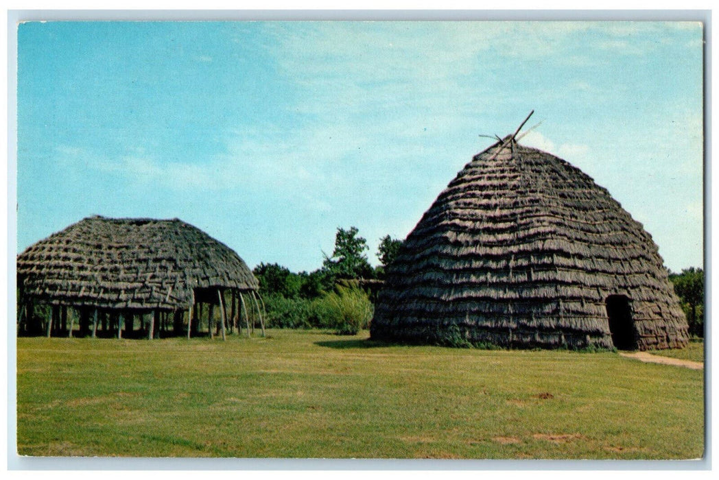 c1960's Wichita Indian Tribal Village Indian City USA Anadarko OK Postcard
