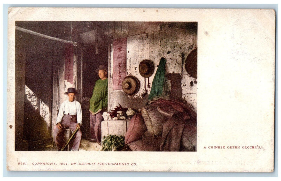 c1900's A Chinese Green Grocer's San Francisco California CA PMC Postcard