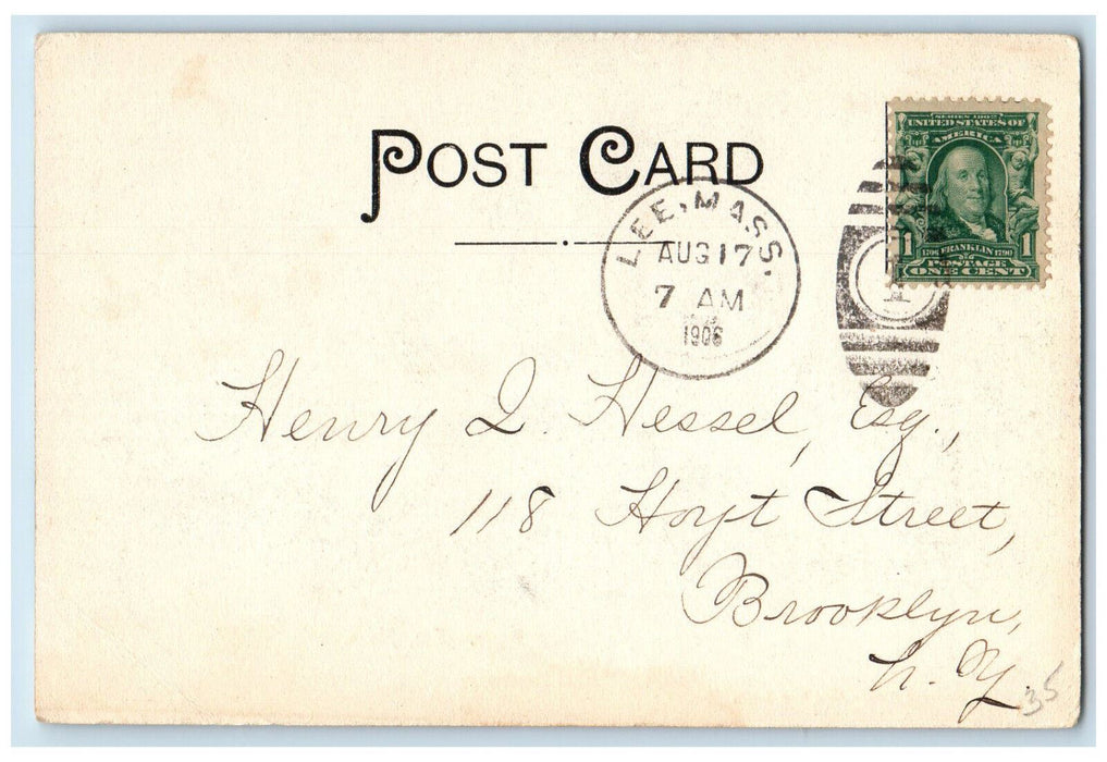 1906 View Of Bridge Over Housatonic Lee Massachusetts MA Antique Postcard