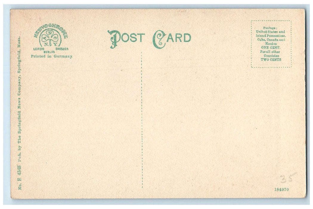 Babbs Camps House Otis Pond Massachusetts MA, Trees Scene Vintage Postcard