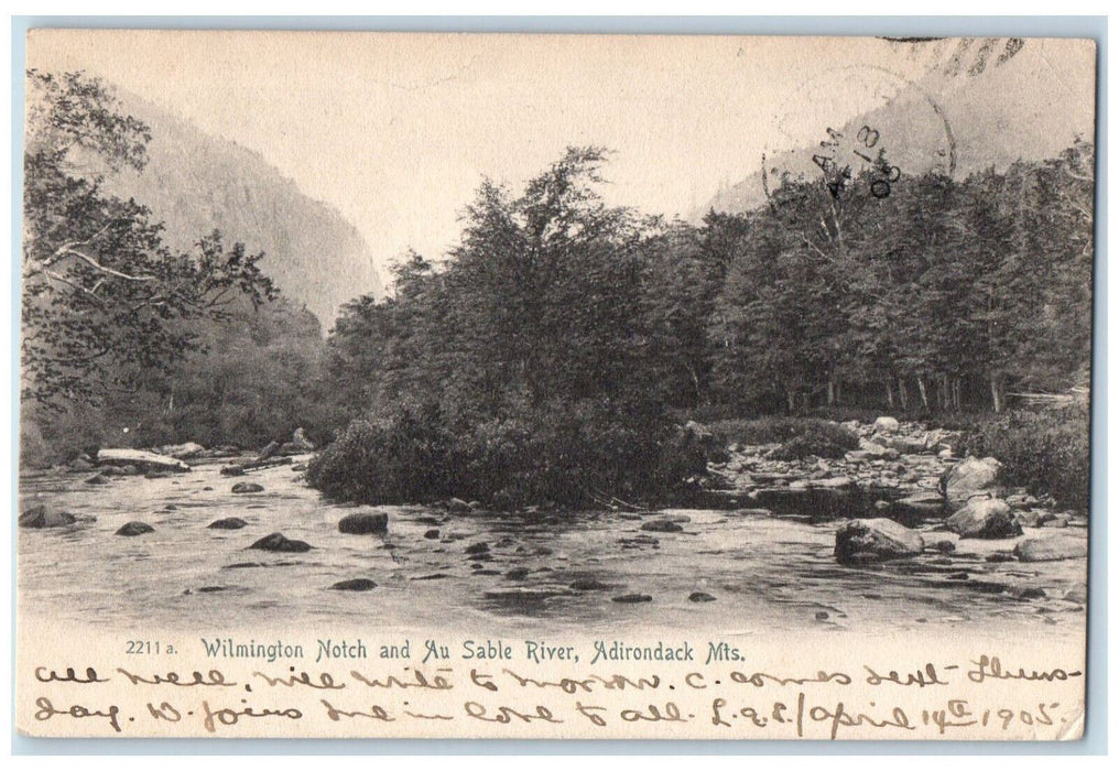 1905 Wilmington Notch And Au Sable River Adirondack Mts., NY Rotograph Postcard