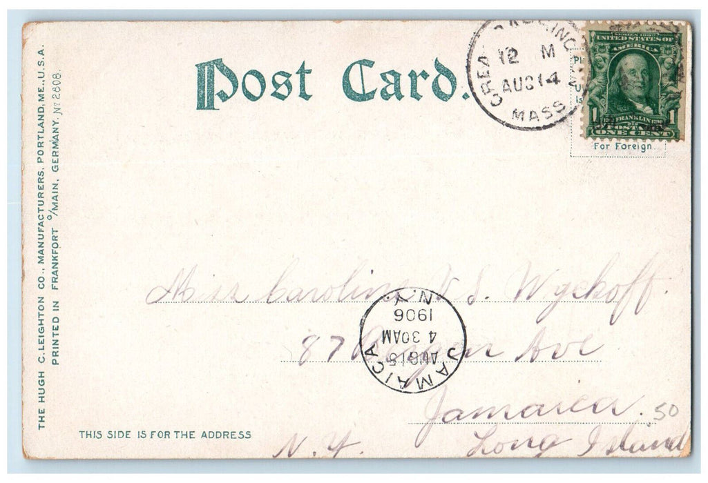 1906 Shadow Brook Lenox Massachusetts MA Jamaica NY Antique Posted Postcard