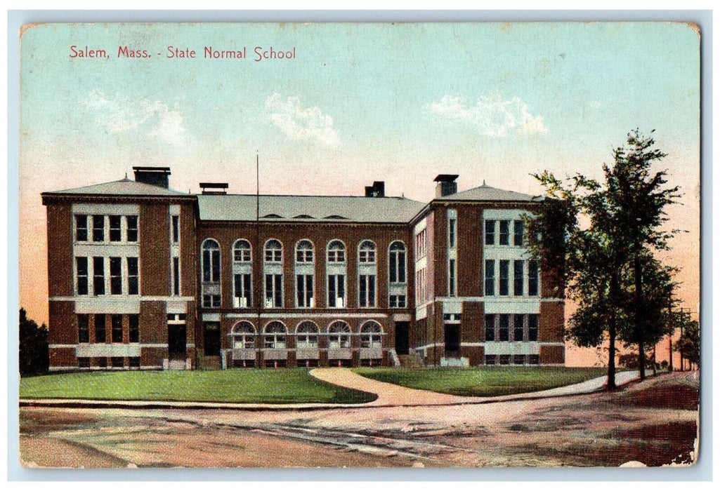 State Normal School Building Panoramic View Salem Massachusetts MA  Postcard