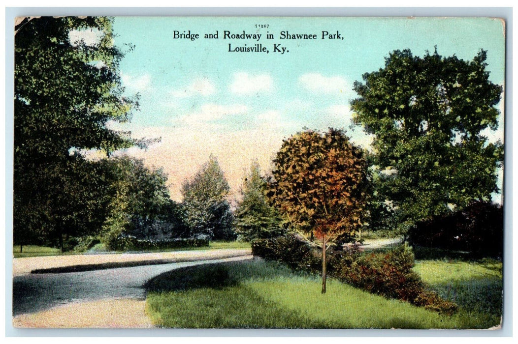1909 Bridge And Roadway In Shawnee Park Louisville Kentucky KY Antique Postcard