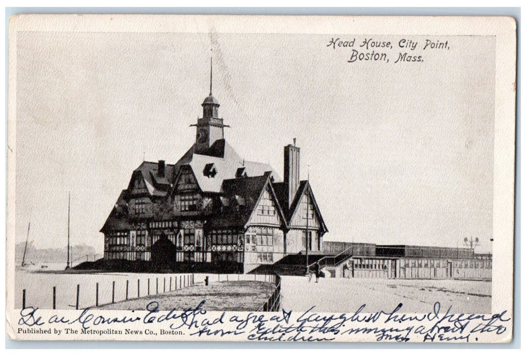 1905 Panoramic View Of Head House City Point Boston Massachusetts MA Postcard