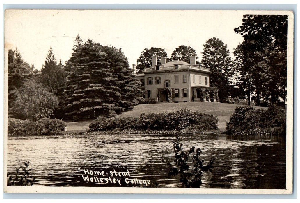 1932 Home stead Wellesley College Massachusetts MA RPPC Photo Posted Postcard