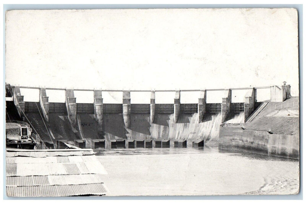 c1910's Gatun Spillway Panama Canal Chagres River RPPC Photo Posted Postcard