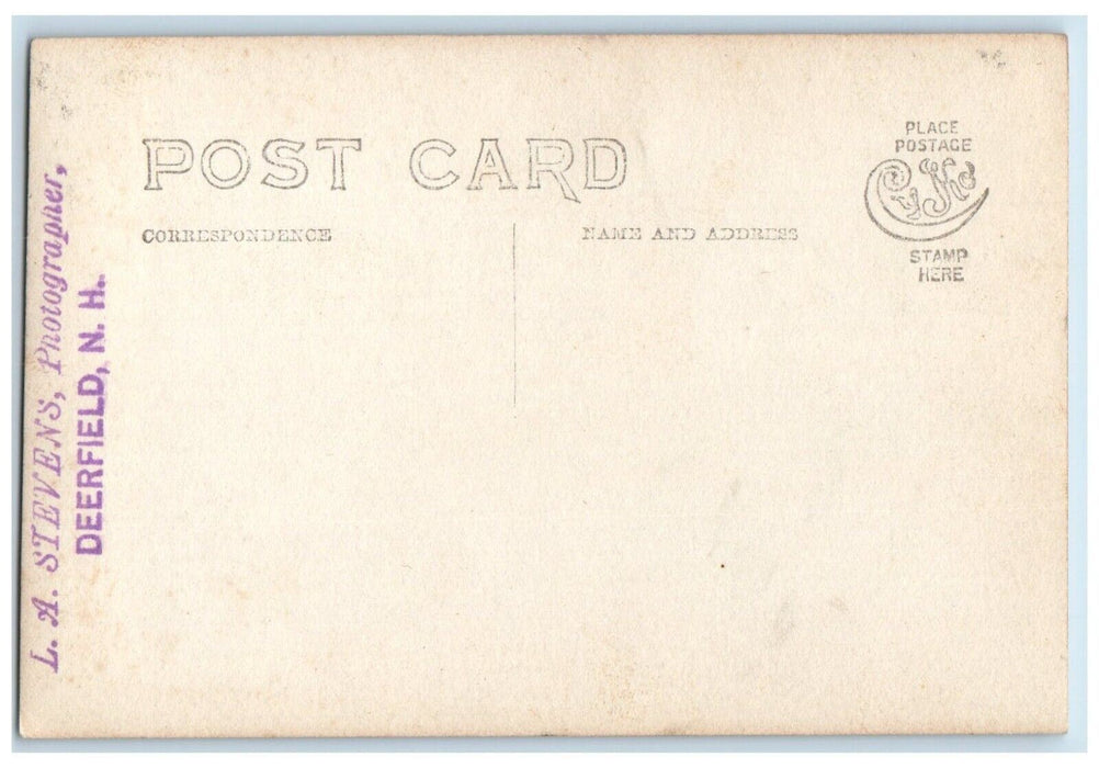 c1910s L.A. Stevens Lake View Canoe Deerfield NH NH RPPC Photo Unposted Postcard