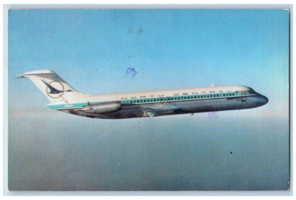 1974 North Central Airlines Douglas DC-9 Hamilton Ontario Canada Posted Postcard