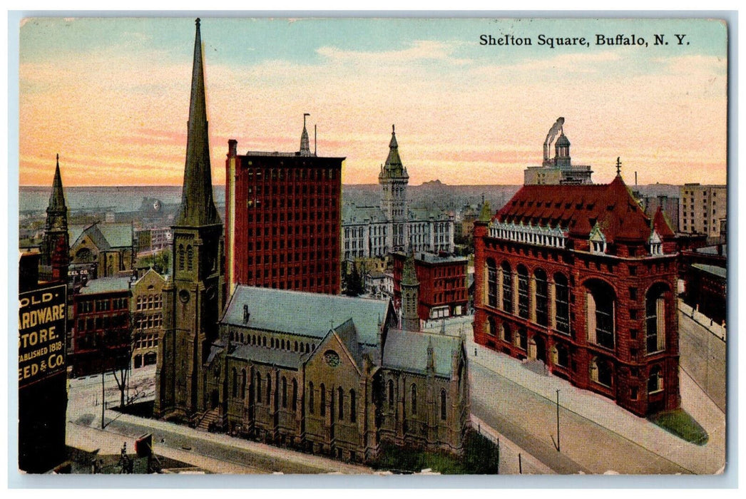 c1910 Shelton Square Buffalo New York NY Posted Antique RPO Postcard