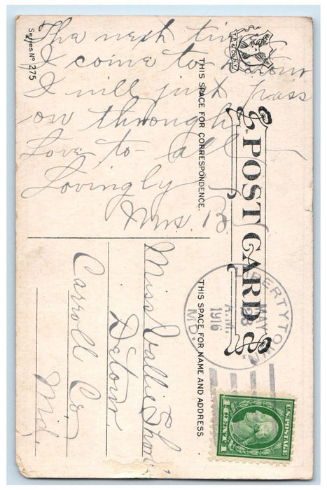 1916 Old Man Couple The Cost Of Living Prevent Marriage Libertytown MD Postcard