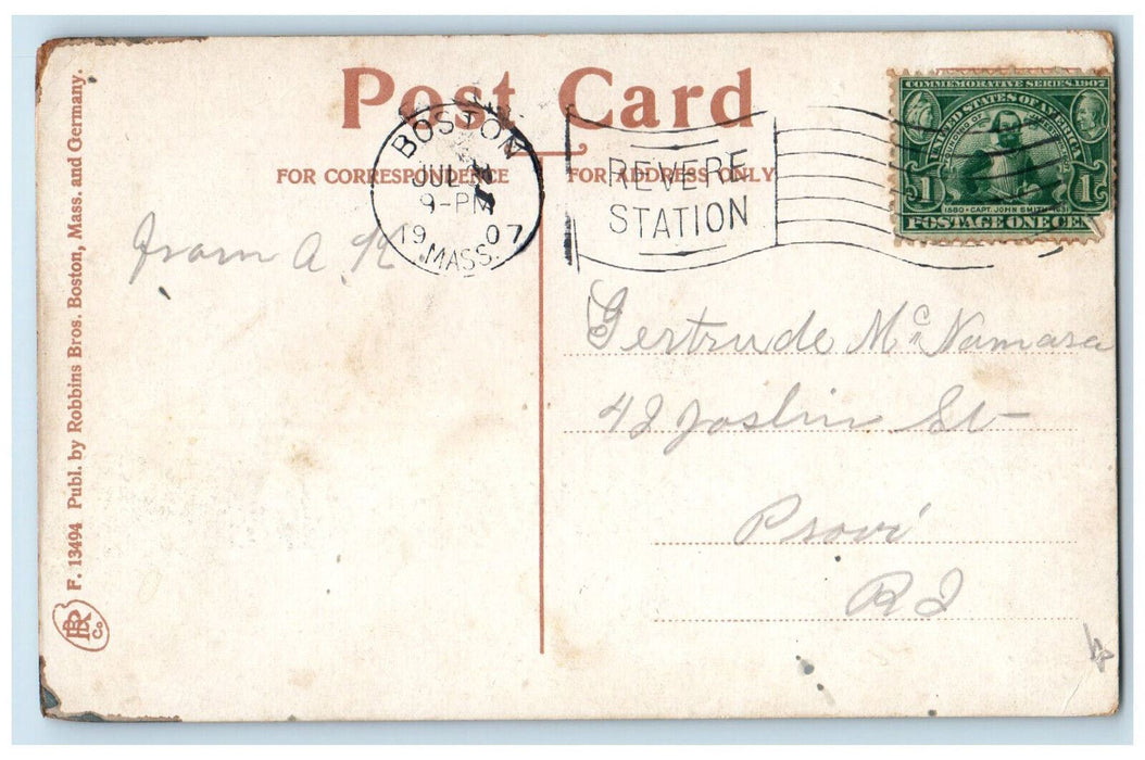 1907 Boulevard Revere Beach Massachusetts MA Antique Posted Postcard