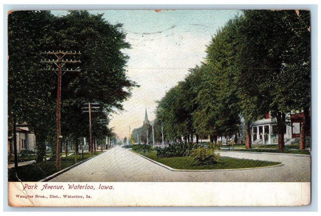 1907 Park Avenue Waterloo Iowa IA Shellburnefalls MA Antique Postcard