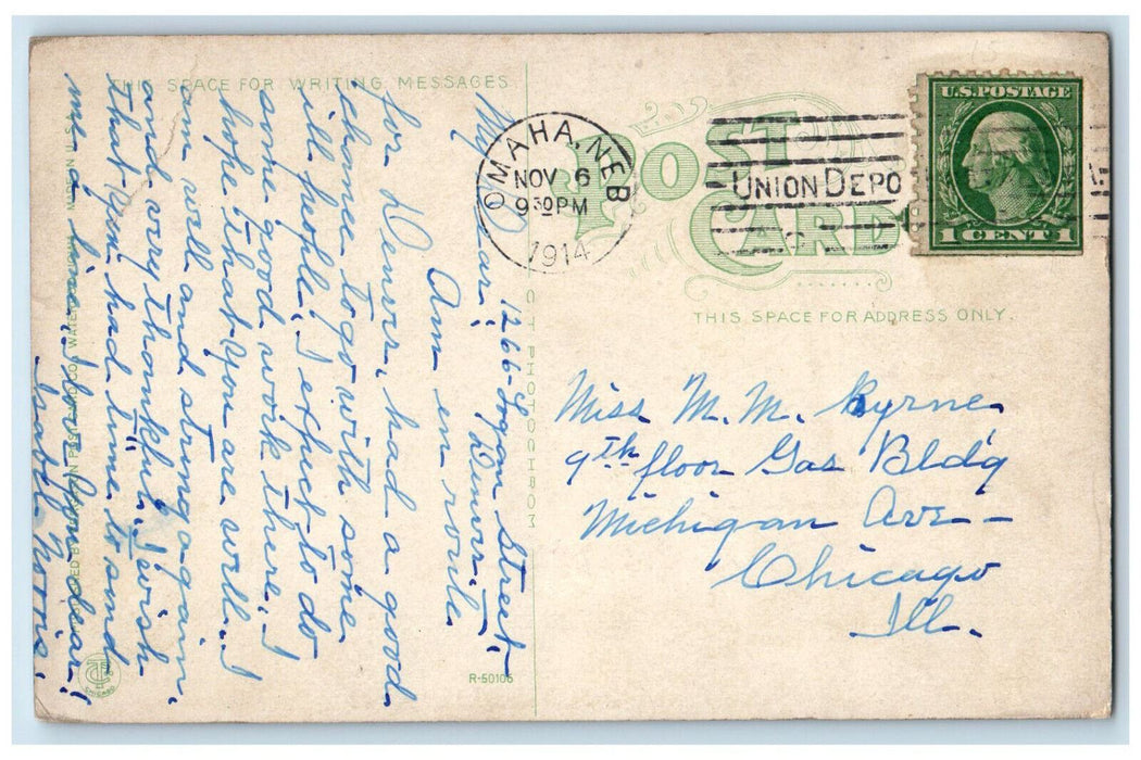 1914 Popular Cafeteria and Lunch Room Omaha Nebraska NE Antique Postcard