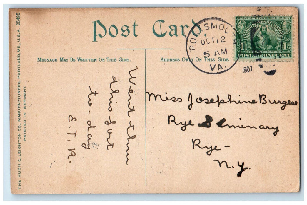 1907 Jefferson Davis Prison Cell Fortress Monroe VA Portsmouth VA Postcard