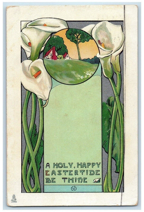 1915 Easter White Flowers Arts Crafts Westfield New York NY Tuck's Postcard