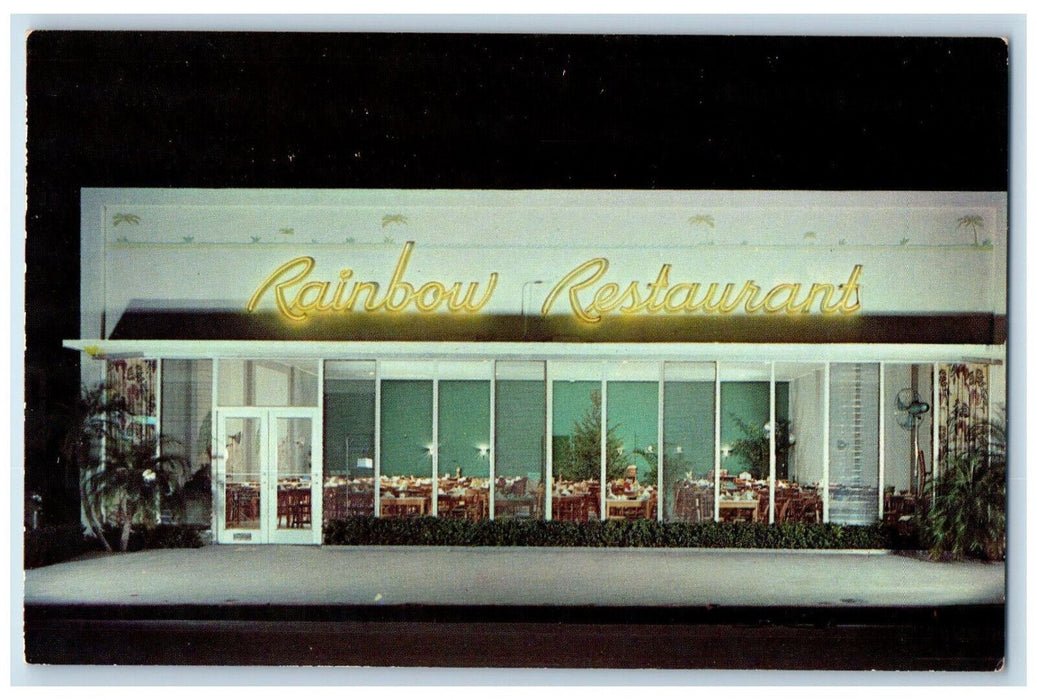 c1950's Front View Rainbow Restaurant Fort Lauderdale Florida FL Postcard