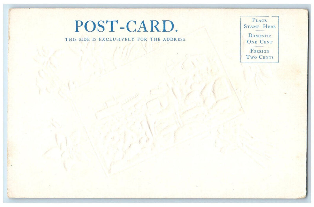 c1910 Colorado Columbine The Old Way and the New Pike's Peak Embossed Postcard