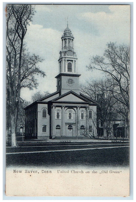 c1905 United Church on the Old Green New Haven Connecticut CT Postcard