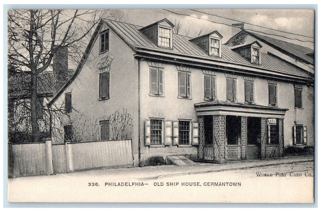 c1905 Philadelphia Old Ship House Germantown PA Antique Unposted Postcard