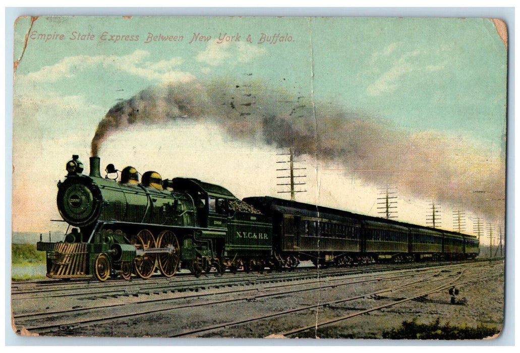 1910 Empire State Express Train Between New York & Buffalo NY Antique Postcard