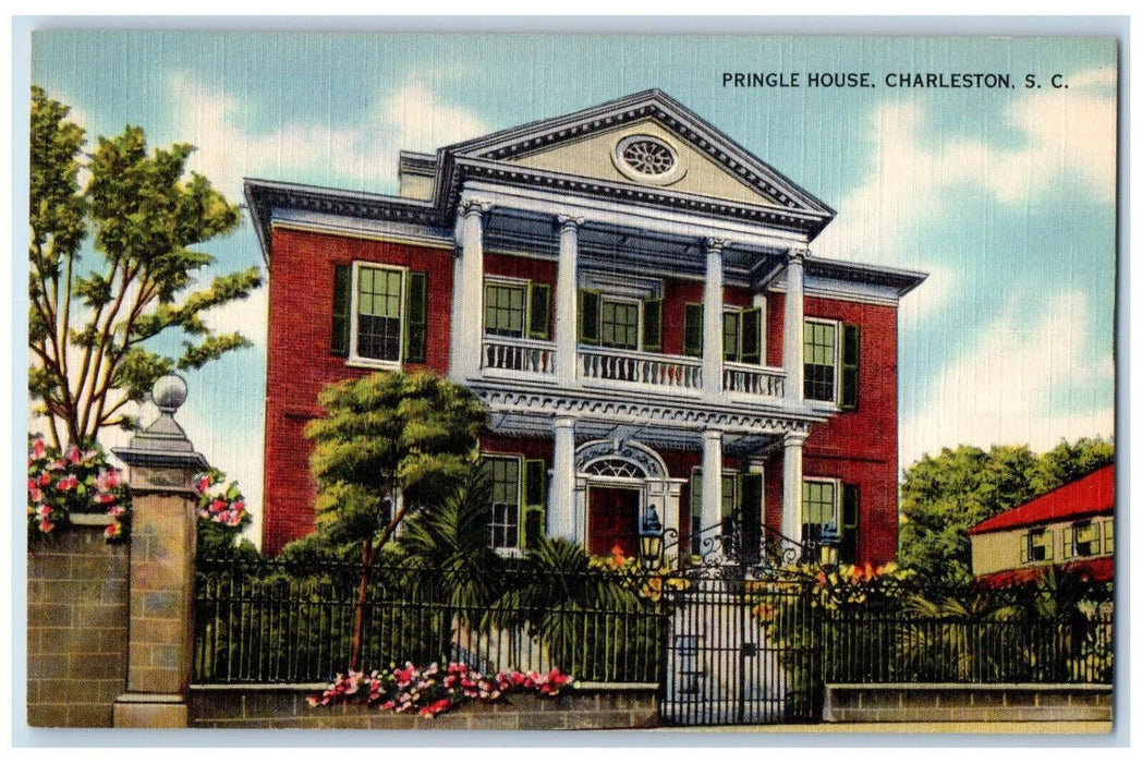 c1940's Pringle House Charleston South Carolina SC Vintage Unposted Postcard