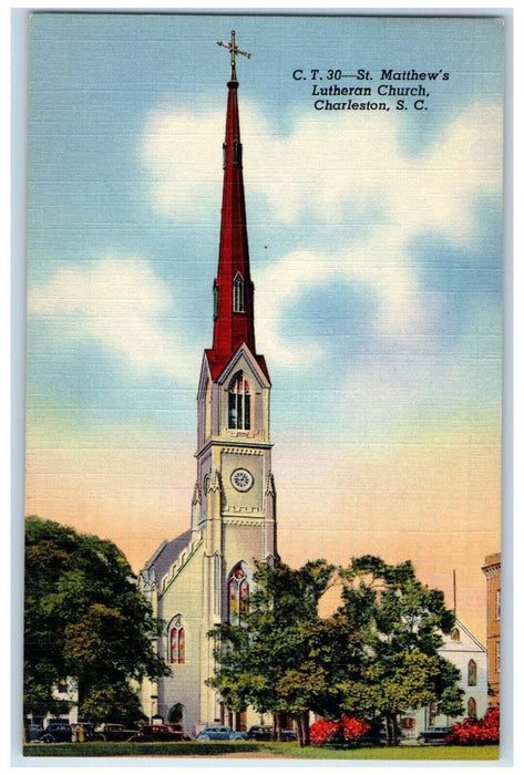 c1950's St. Matthew's Lutheran Church Charleston South Carolina SC Postcard