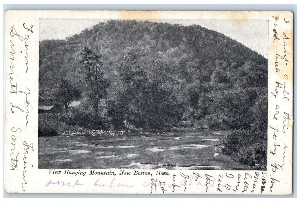 c1905 View Hanging Mountain New Boston Massachusetts MA Antique Postcard