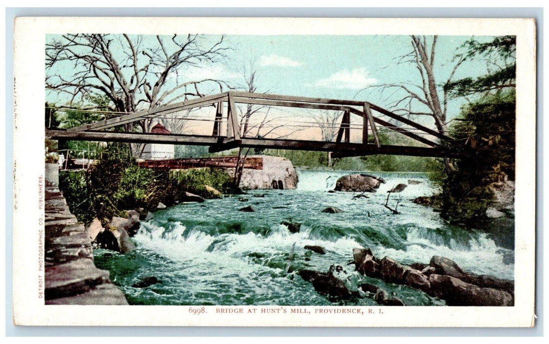 c1905 Bridge at Hunt's Mill Providence Rhode Island RI Antique Postcard