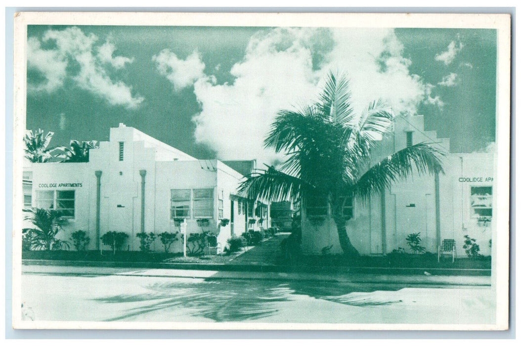 c1950's Coolidge Apartments On The Beach Hollywood Florida FL Postcard
