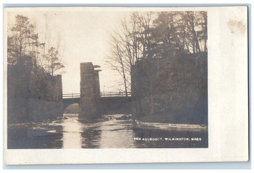 c1905 The Aqueduct Bridge River Wilmington Massachusetts MA RPPC Photo Postcard