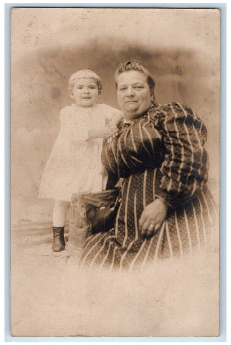 1907 Candid Baby Mother Leo Weintrob Atlantic City NJ RPPC Photo Posted Postcard