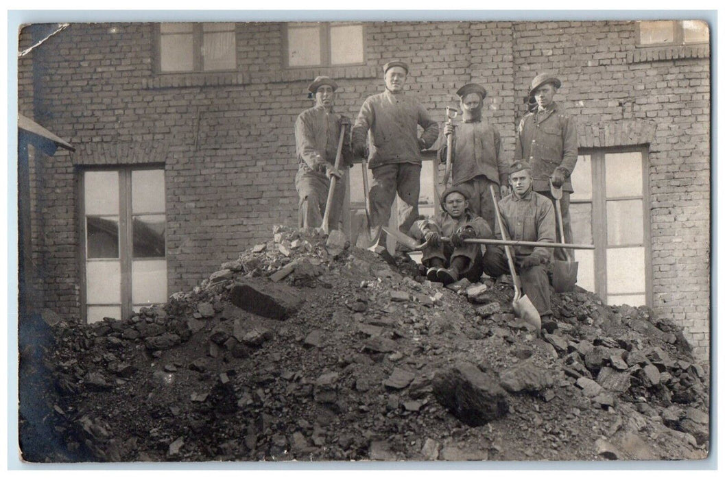 c1910's US Army WWI Europe Coaling Shovels RPPC Photo Unposted Postcard