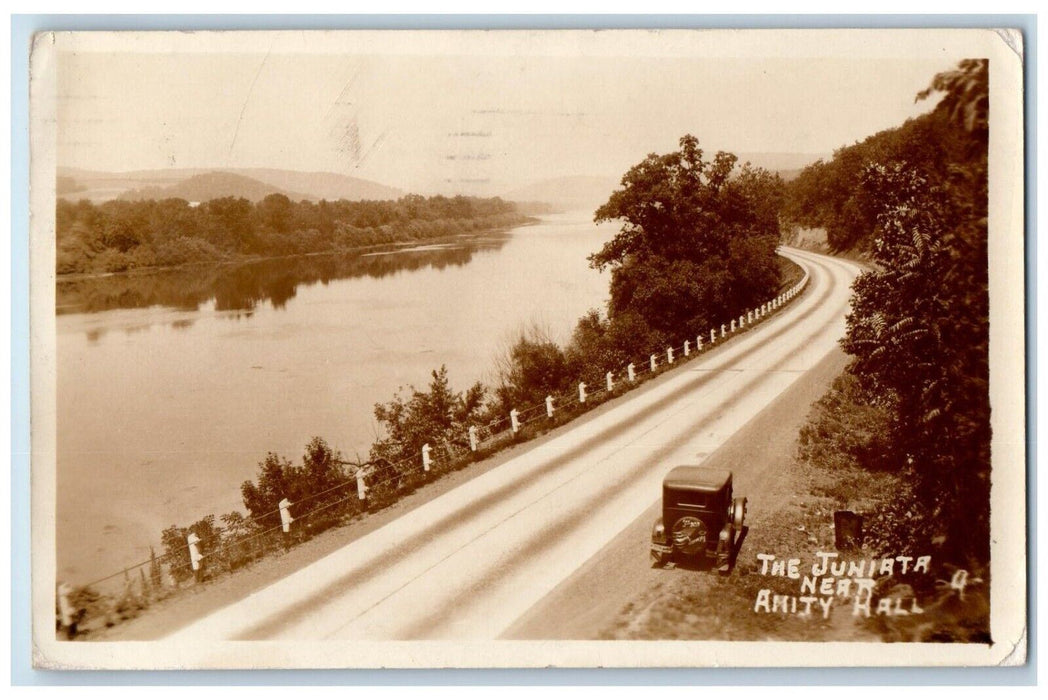1936 Juniata River Near Amity Hall Pennsylvania PA RPPC Photo Posted Postcard