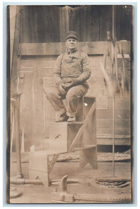 c1910's Factory Foundry Occupational Worker RPPC Photo Unposted Postcard