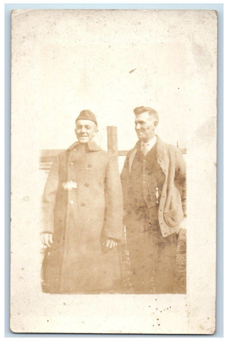 1918 End Of WWI US Army Military Candid RPPC Photo Antique Postcard