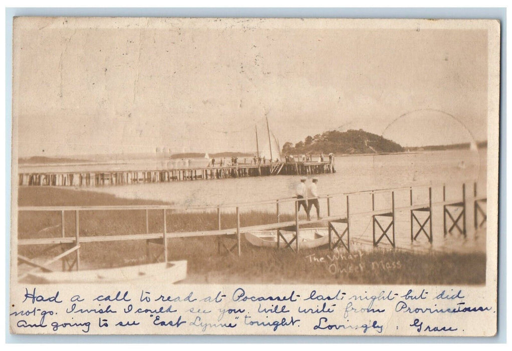 1905 The Wharf Onset Massachusetts MA RPPC Photo Posted Antique Postcard